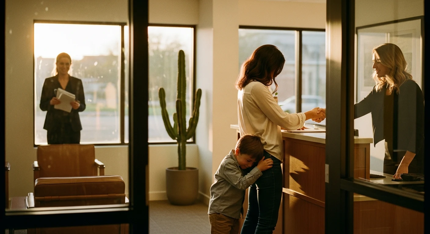 AZ Law Now office, family at reception