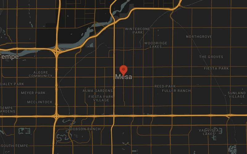 Local area road map for Mesa Personal Injury Attorneys
