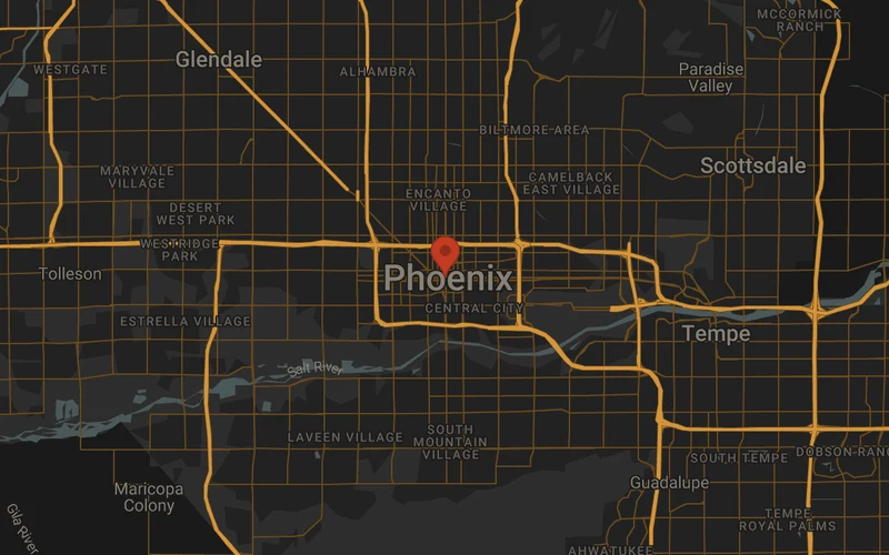 Local area road map for Phoenix Personal Injury Attorneys