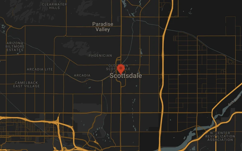 Local area road map for Scottsdale Personal Injury Attorneys