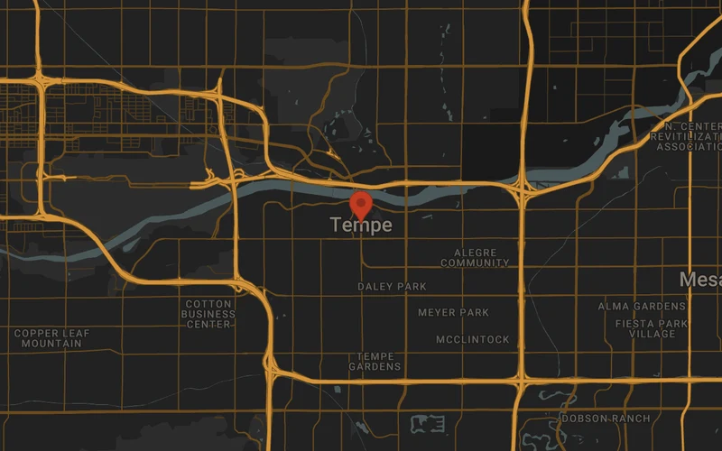 Local area road map for Tempe Personal Injury Attorneys