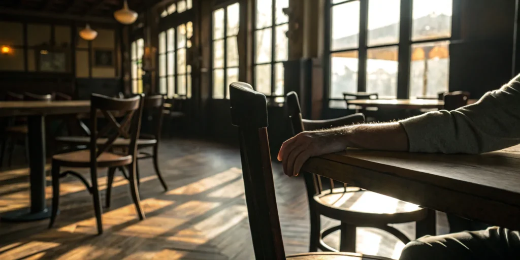 Buckeye restaurant interior with tables and chairs.