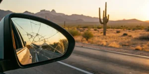 Buckeye, Arizona rideshare accident damage.