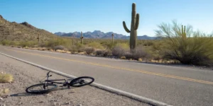 Bicycle accident scene in Arizona.