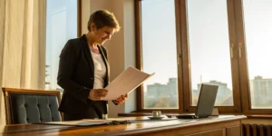 Civil lawyer working on a contingency case.