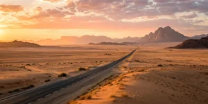Sunrise over a Phoenix road, a clear path to finding the best personal injury lawyer.