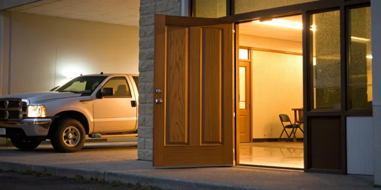 Damaged white truck after an accident. Phoenix truck accident attorney.