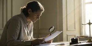 A person reviews legal documents to learn how to file a product liability claim.