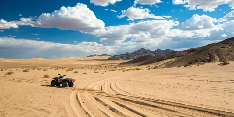 A quad bike on a desert trail, the subject of a potential accident compensation claim.
